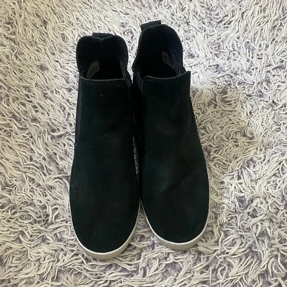 Sorel Black Out N About Suede Slip-On Wedge Boots Size 8.5 - Picture 4 of 9